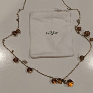 J Crew - Amber Beads & Diamonds long gold chain